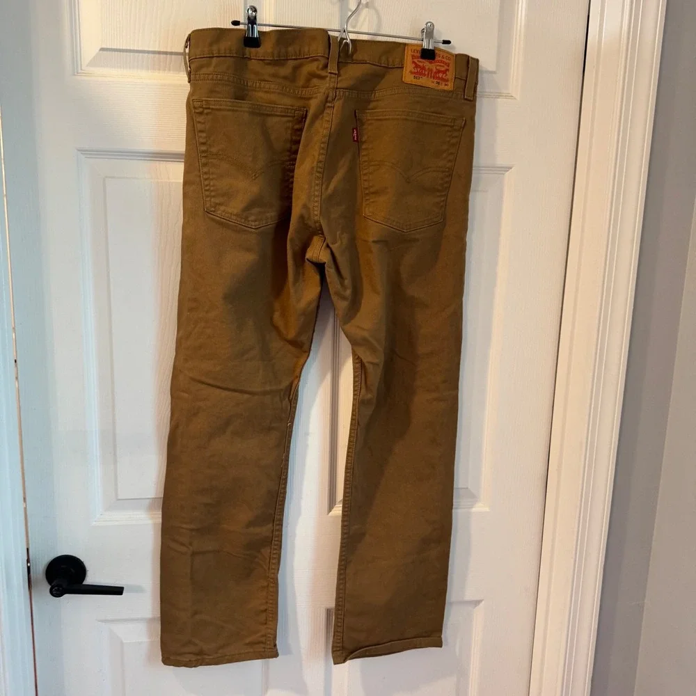 Levi's 513 Slim Straight Pants Mens 36x30 Brown Twill Chino Workwear 5311
